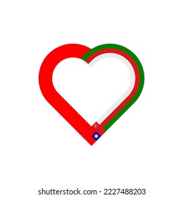 friendship concept. heart ribbon icon of taiwan and oman flags. vector illustration isolated on white background