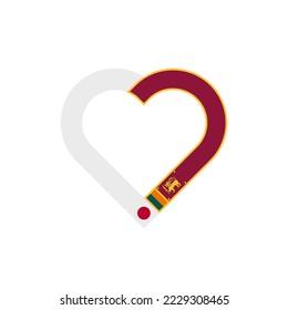 friendship concept. heart ribbon icon of japan and sri lanka flags. vector illustration isolated on white background