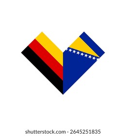 friendship concept. heart shape icon of germany and bosnia flags. vector illustration isolated on white background