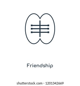 Friendship concept line icon. Linear Friendship concept outline symbol design. This simple element illustration can be used for web and mobile UI/UX.