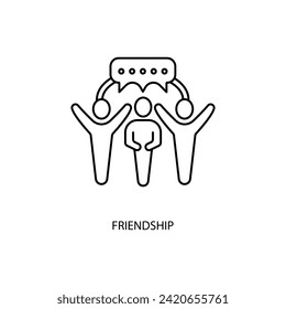 friendship concept line icon. Simple element illustration. friendship concept outline symbol design.