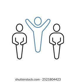 ícone da linha de conceito de amizade. Simples ilustração de elemento. conceito de amizade esboço de símbolo.