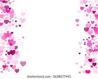 Friendship concept scattered hearts sweet vector background. Wedding romantic pattern. Tender pink hearts valentine pattern. Cozy ornament.