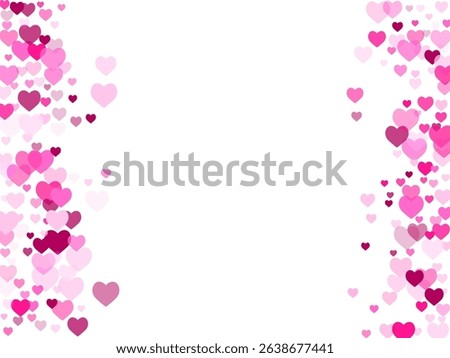 Friendship concept scattered hearts sweet vector background. Wedding romantic pattern. Tender pink hearts valentine pattern. Cozy ornament.