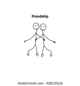 friendship concept, sticker