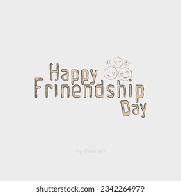 Friendship Day abstract illustrated title with many friendly emoji faces, balanced title,  best for coffee shop, old school alumni people. 