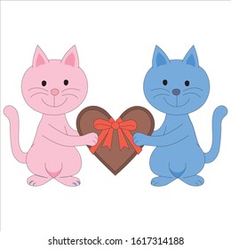 Friendship day background with cat and choco.