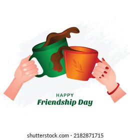 	
Friendship day background with coffee cup illustration background