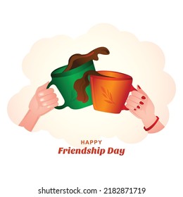 	
Friendship day background with coffee cup illustration background