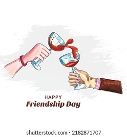 Friendship day background with drink cup watercolor background