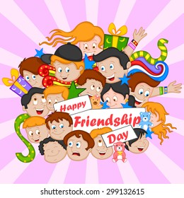 Friendship Day background with friends in vector