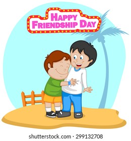 Friendship Day background with friends in vector