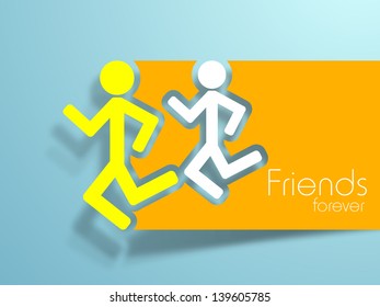 Friendship day background with two friends.