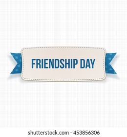 Friendship Day Banner with Ribbon and Shadow