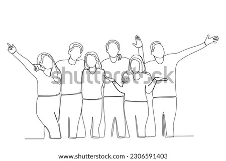 Friendship Day celebration together. Friendship Day one-line drawing