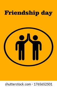 Friendship day colored greeting template for text. Place for text. Poster. Banner. Vector. Background image. Billboard. Greeting card.