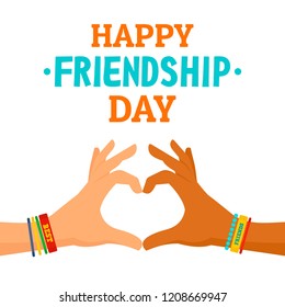 Friendship day concept background. Flat illustration of friendship day vector concept background for web design