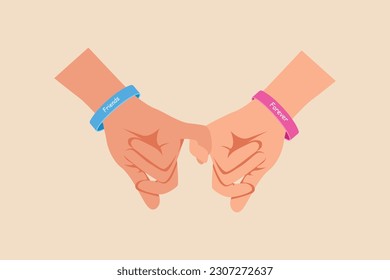 Friendship day concept. Colored flat vector illustration.
