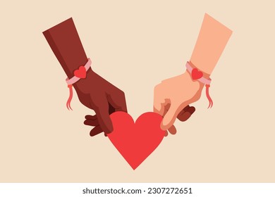 Friendship day concept. Colored flat vector illustration.
