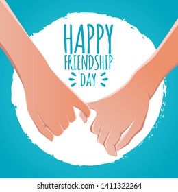 friendship day concept. fingers promises, pinky promise stock vector illustration. greeting card design for happy friendship day