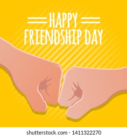 friendship day concept. fist hands stock vector illustration. greeting card design for happy friendship day