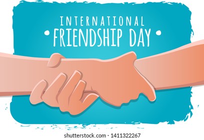 friendship day concept. hands holding each other strongly stock vector illustration. greeting card design for happy friendship day