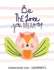 friendship day cute foxes flower greeting card vector illustration
