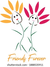 friendship day doodle art florl ornament