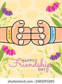 Friendship day Fist bump Vector illustration