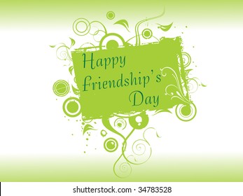 friendship day floral frame in green, wallpaper