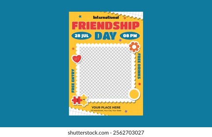 Friendship Day Flyer. Creative vector illustration design