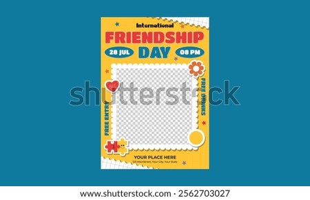 Friendship Day Flyer. Creative vector illustration design