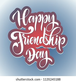 Friendship Day Hand Drawn Lettering Vector Stock Vector (Royalty Free ...