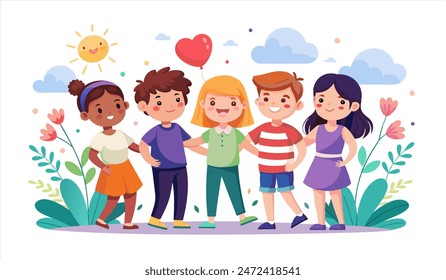 friendship day Happy kids vector