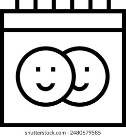friendship day icon. Thin linear style design isolated on white background