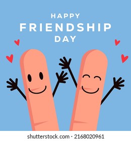 friendship day illustration with happy finger face
