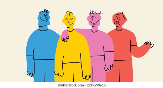  friendship day illustration vector line - Shutterstock ID 2249299615