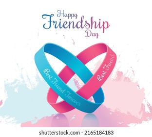 Friendship Day Pink And Blue Color Band Vector