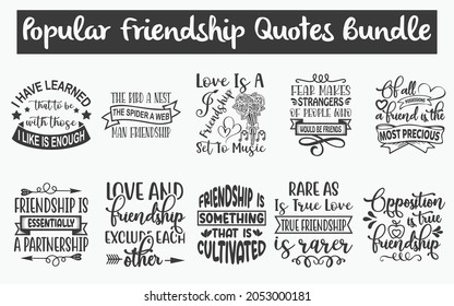 
Friendship day Quotes SVG Designs Bundle. Funny friendship quotes SVG cut files bundle, meaningful friendship quote t shirt designs bundle, Quote about best friend, friendship caption quote