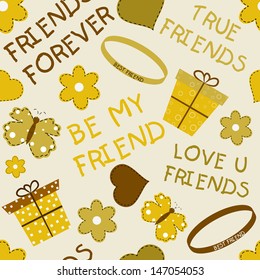  Friendship day seamless background. 	