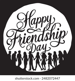 Friendship day silhouette vector .eps