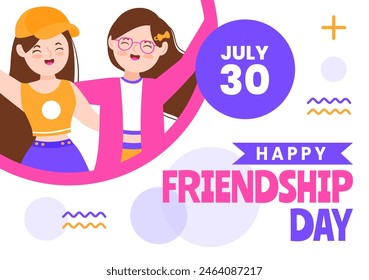 Friendship Day Social Media Background Flat Cartoon Hand Drawn Templates Illustration