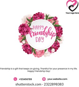friendship day social media post design banner design friendship flowers social media post design