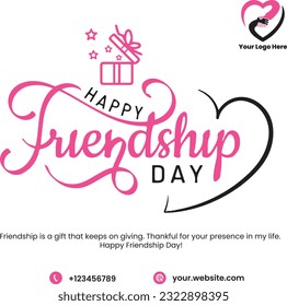 friendship day social media post design banner design heart friendship day social media post design