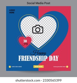 Friendship day social media post design template