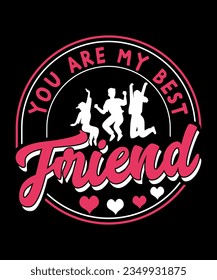 Friendship day t shirt design, most beautiful and trendy vector
