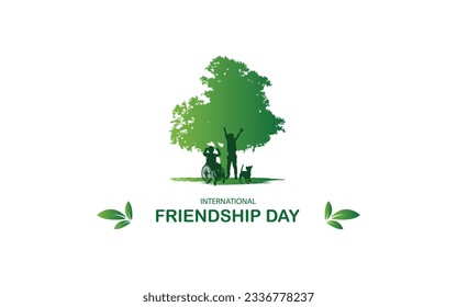 Friendship Day for t shirt logo poster banner cover greeting card web background eco green tree illustration vector design