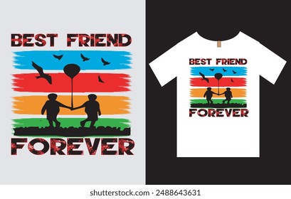 Friendship Day T-Shirt Design Vector File, International Friendship Day  T-Shirt Design, World Friendship Day T-Shirt Design