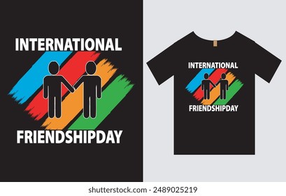 Archivo de Vector de diseño de camiseta del Día de la Amistad, Diseño de camiseta del Día Internacional de la Amistad, Diseño de camiseta del Día Mundial de la Amistad