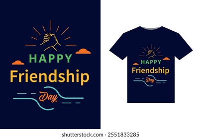 Friendship Day T-Shirt Design Vector file , International Friendship Day T-Shirt Design,  Featuring a vibrant design and comfy fit, it's the perfect way to show appreciation for your friends.